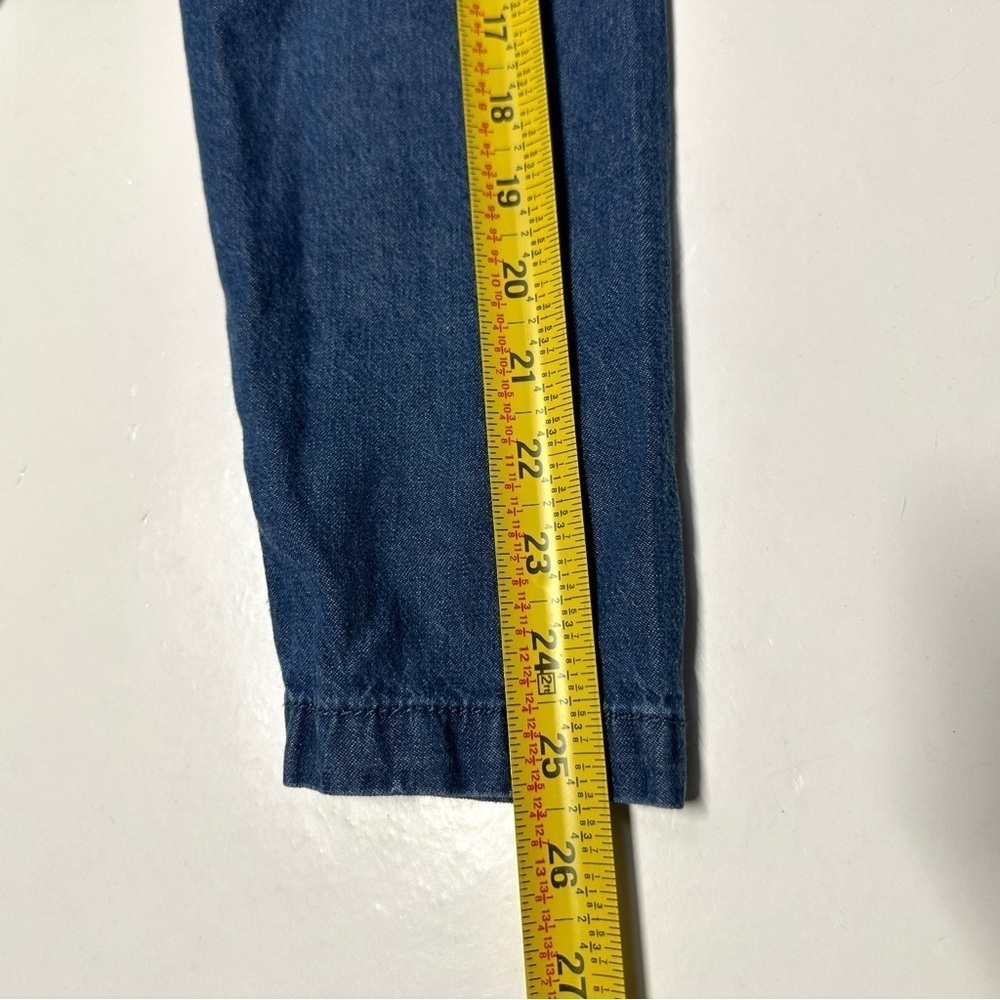 NEW Noisy May Blue Denim Ruffle Mini Shift Dress Zip Mock Collar Size Medium - Picture 13 of 15